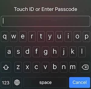 iPhone password keyboard