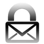 The logo of Luxsci which is an image of an envelope merged with the image of a padlock.