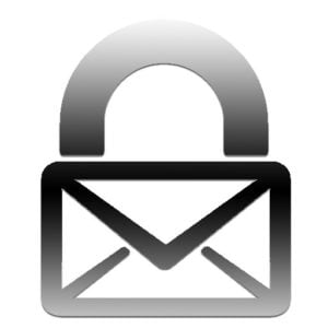 The logo of Luxsci which is an image of an envelope merged with the image of a padlock.