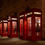 Row of British phone booths